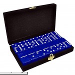Marion & Co. Domino Double Six Dark Blue Tiles Jumbo Tournament Size w Spinners in Velvet Box  B07K9H6S5K